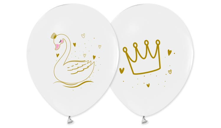 Kuğu Baskılı Balon 12 Adet 
