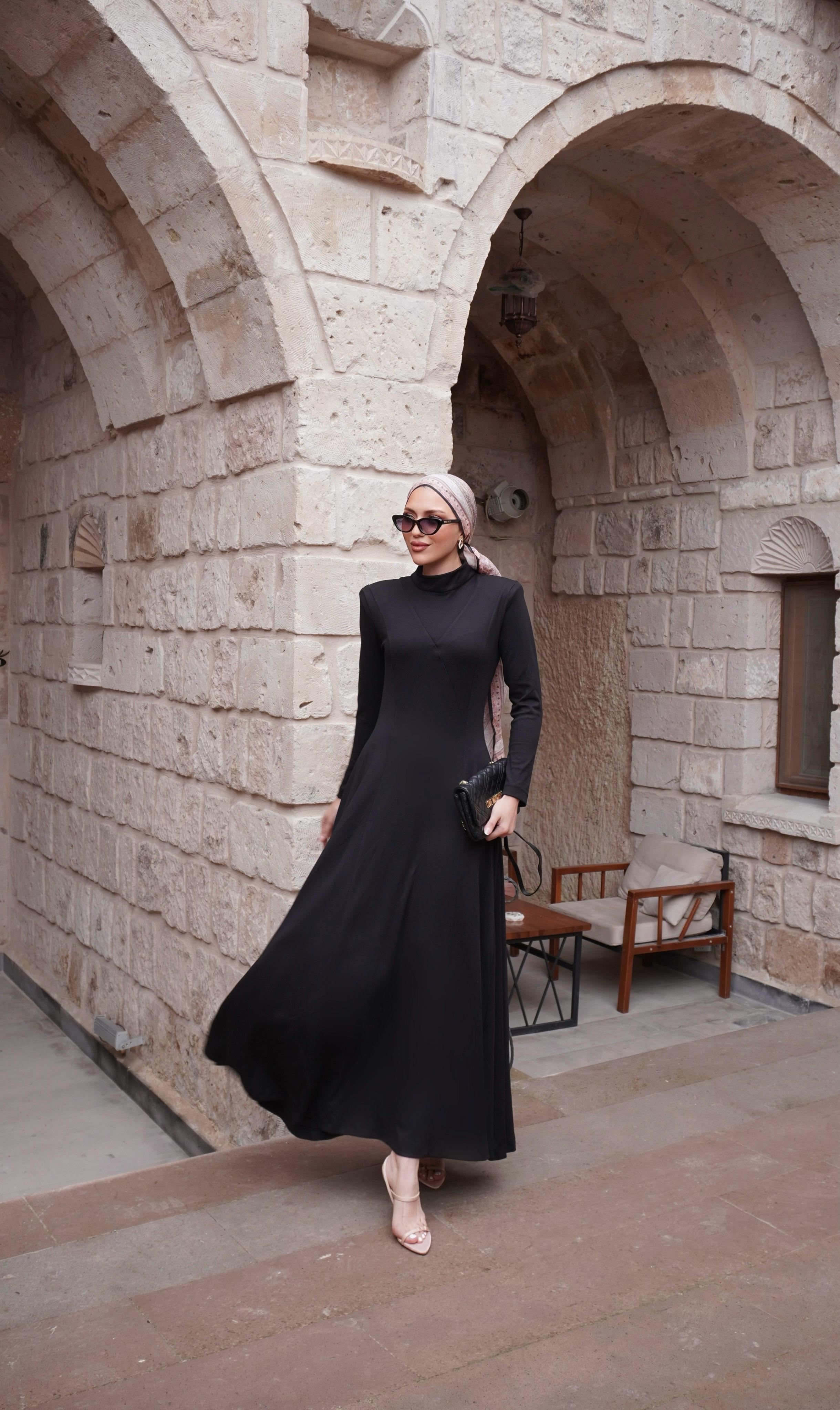 Aicha elbise Siyah