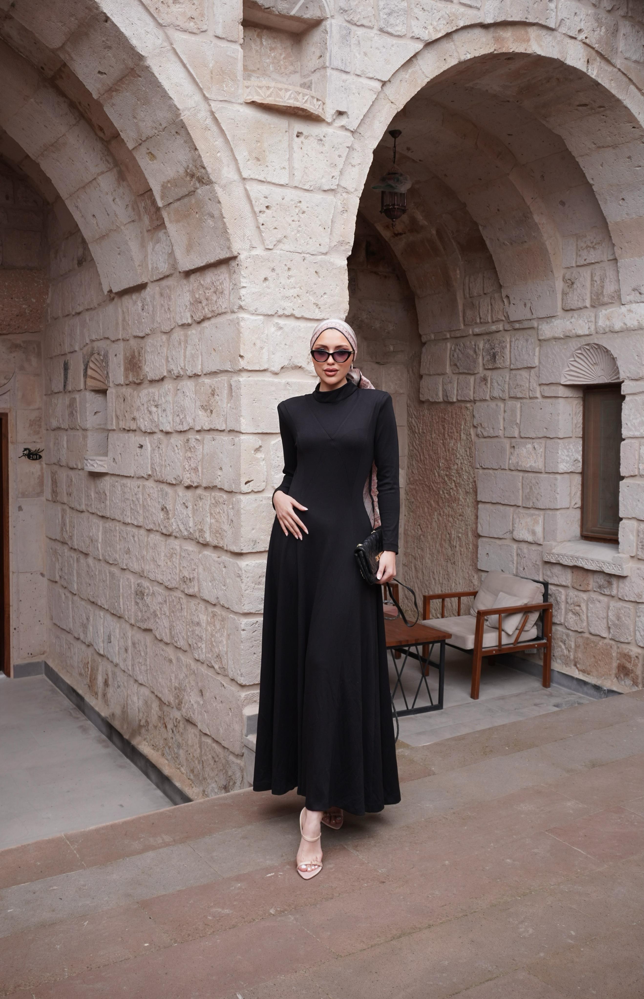 Aicha elbise Siyah