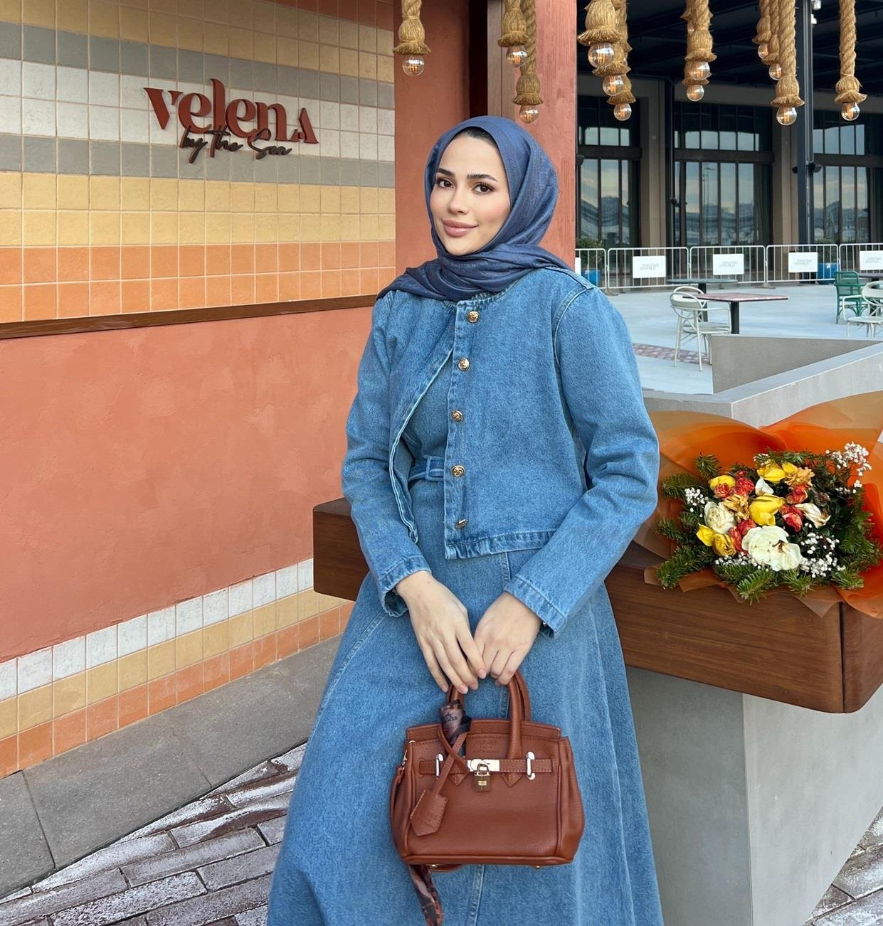 Brit Denim 2li Elbise açık renk