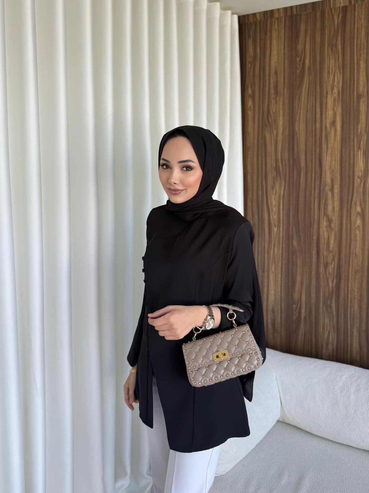 Britt Düğmeli Tunik Siyah