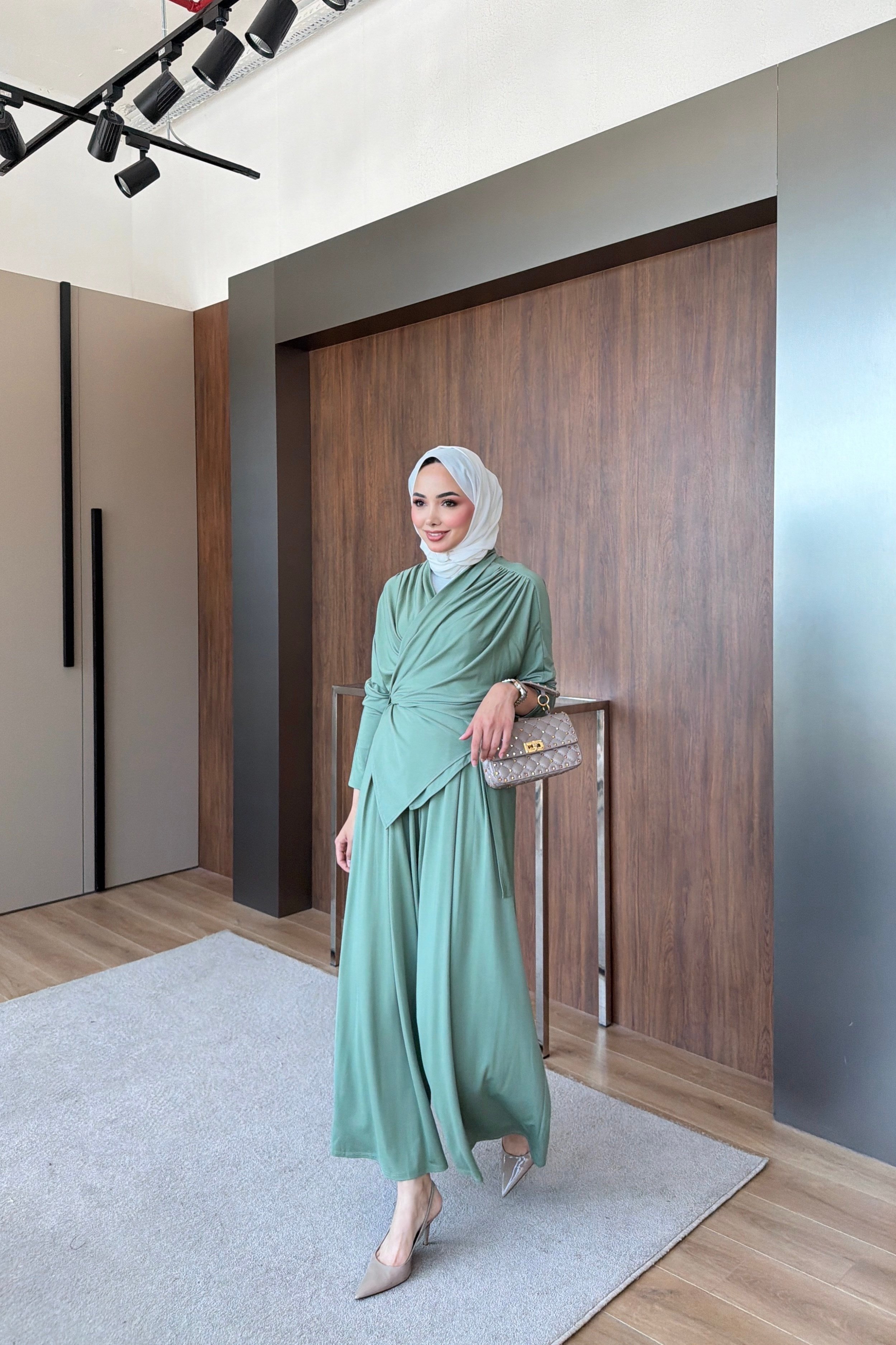 Gülcan Pantolonlu Takım yeşil