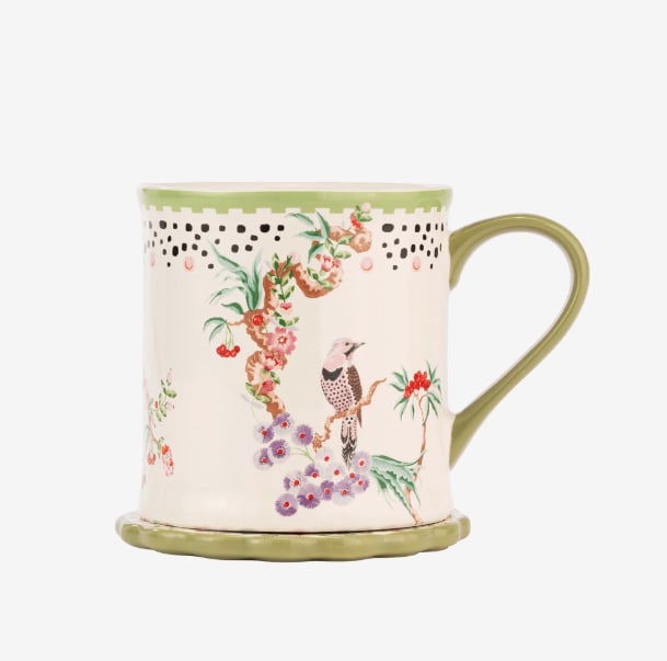  Spring Birds Yeşil Porselen Kupa