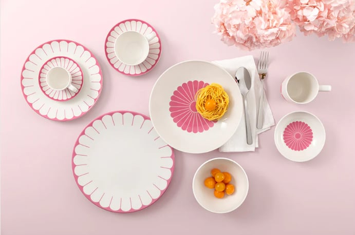 FLEUR SOLEIL TURUNCU PORSELEN KASE 14 CM