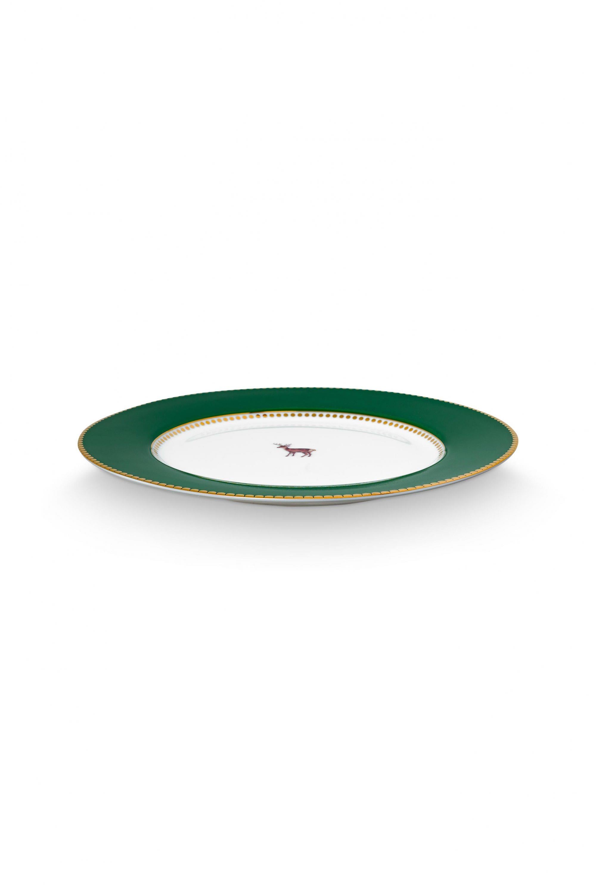 Geyikli 21 cm Yeşil Kahvaltı Tabağı