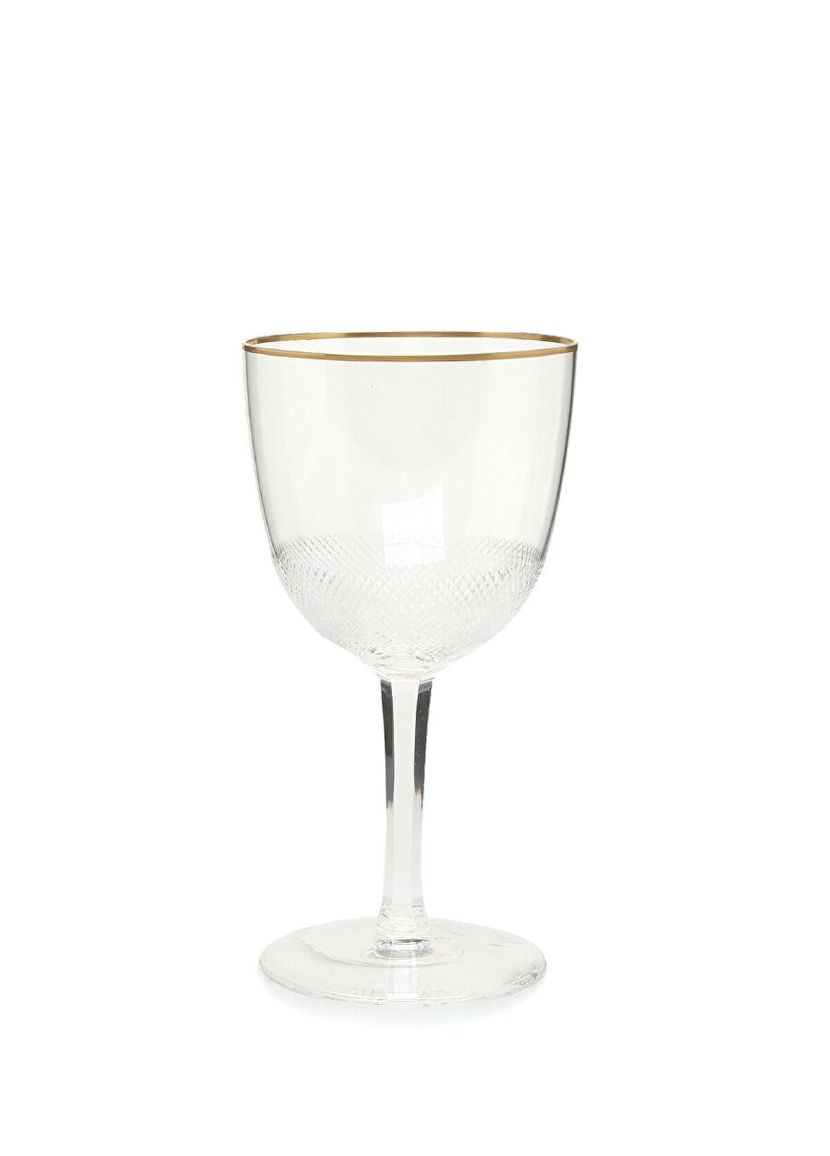 Şeffaf Gold Çizgi Detaylı Kristal Kadeh