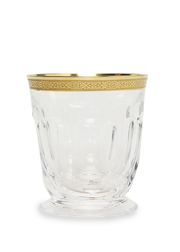 Şeffaf Gold Desenli Kristal Bardak