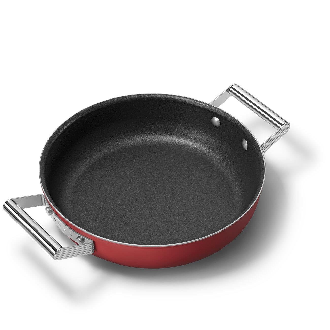 SMEG Cookware 50'S Style Kırmızı Pilav Tenceresi Cam Kapaklı 28 cm 4.5 mm taban kalınlığı , 3,7 lt hacim