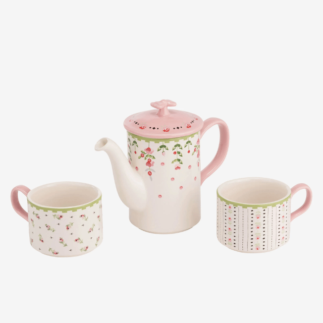 Spring Birds Pembe Porselen Çay Fincan Seti