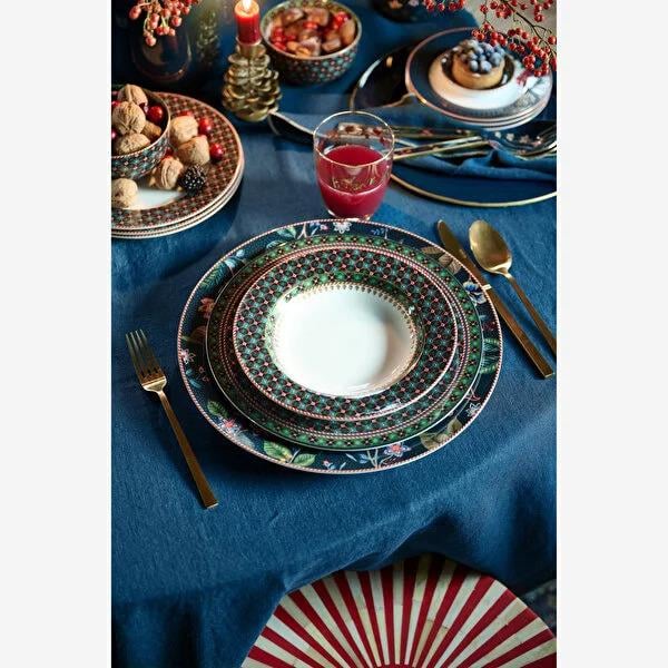 Yeşil Porselen Çukur Tabak 21,5 Cm Berry Blues Collection by Pip Studio