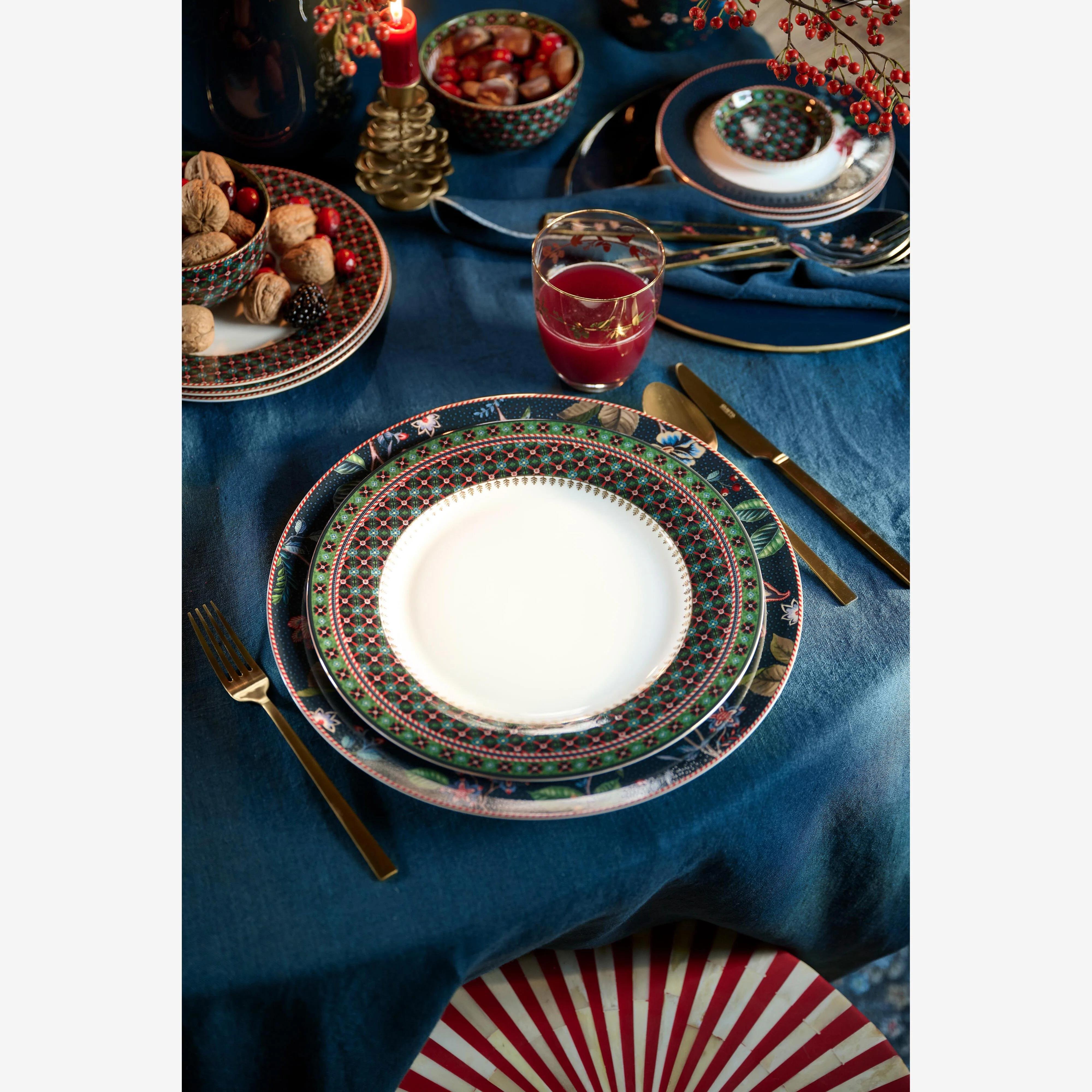 Yeşil Porselen Yemek Tabağı 26,5 Cm Berry Blues Collection by Pip Studio