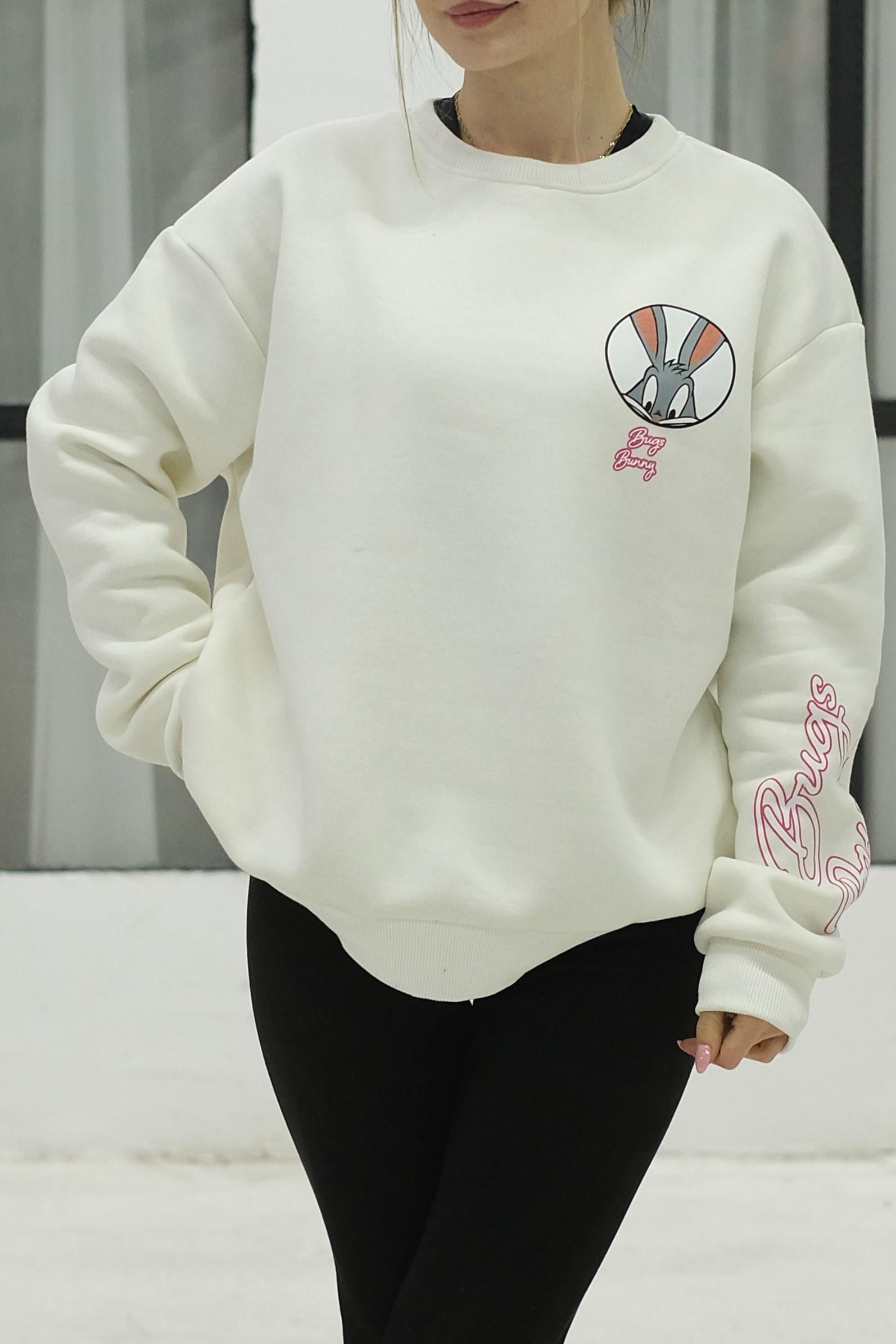 Baskılı Geniş Kalıp Sweat