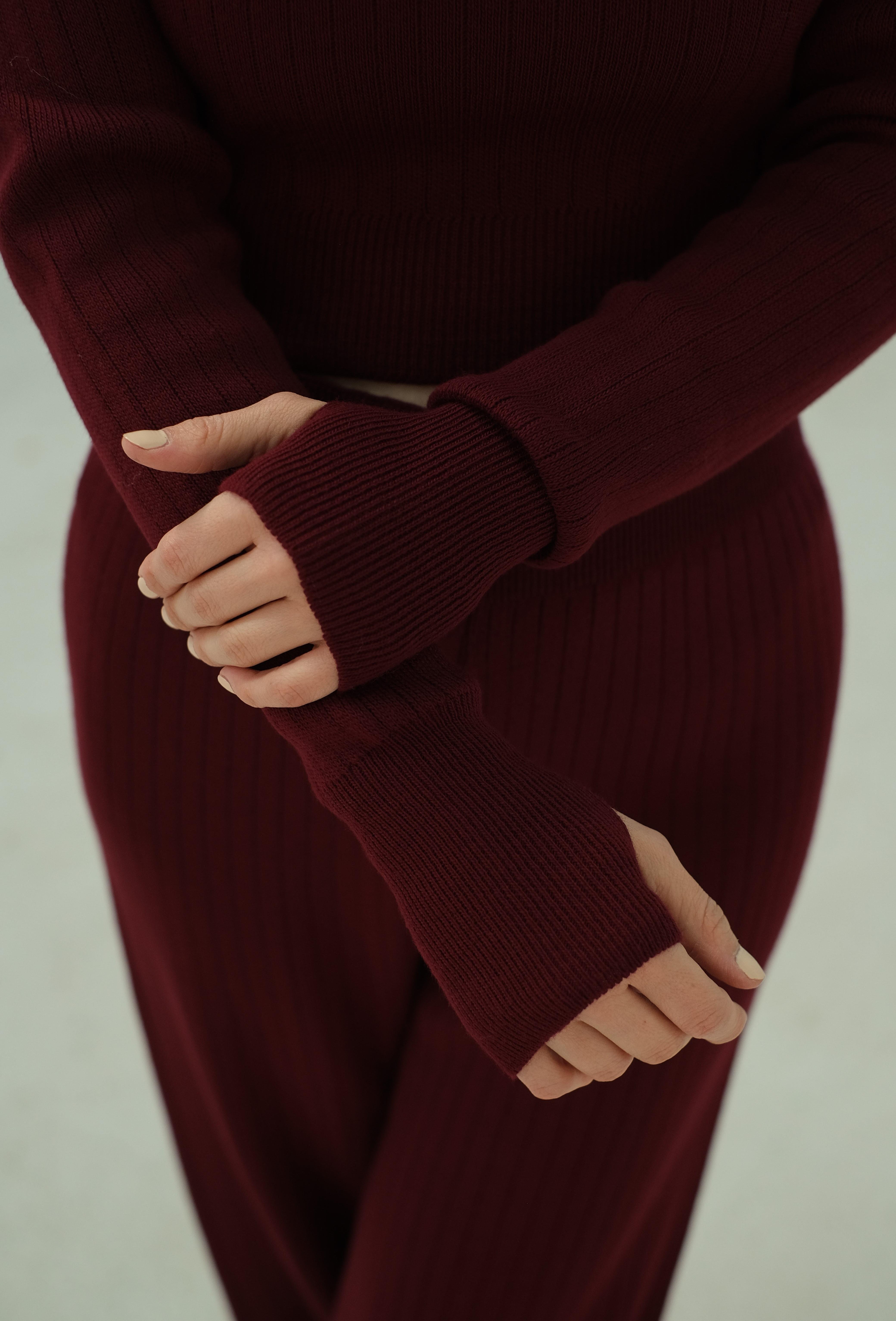 İkili Crop - Pantolon Triko Takım