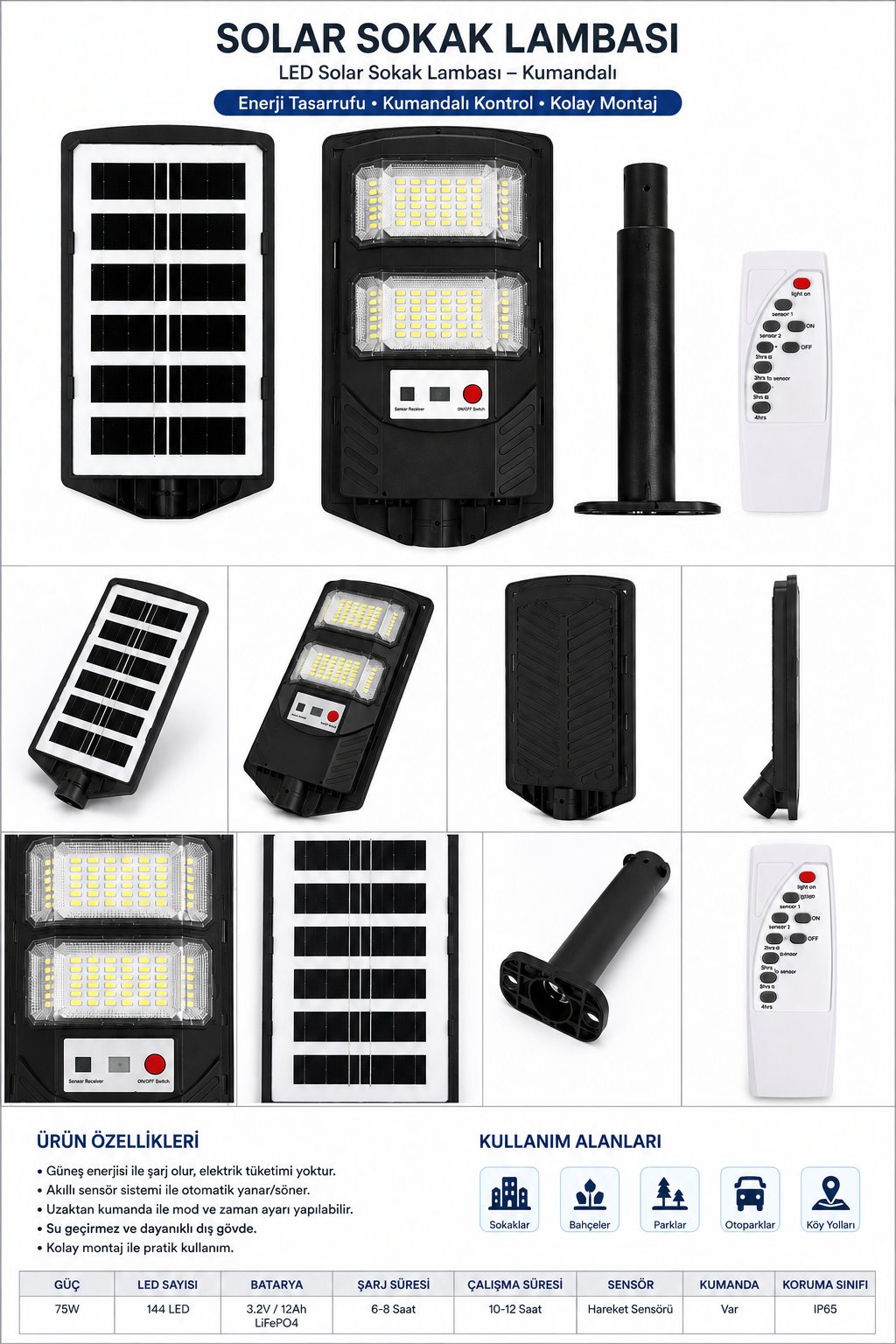 75W Solar Led Lamba