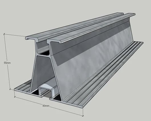 Güneş Paneli Trapez Çatı Montaj Aparatı 30 cm