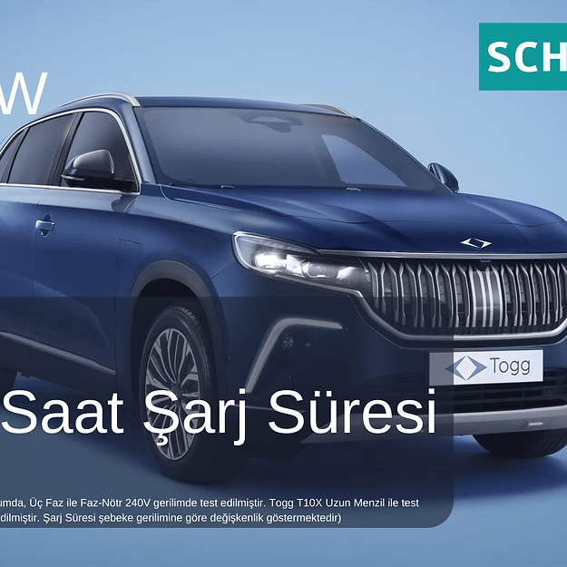 SCHONER 22kW Taşınabilir Elektrikli Araç Şarj İstasyonu 5Metre Tip2 Kablolu Wi-Fi/Bluetooth (Mode C) - 707033846090
