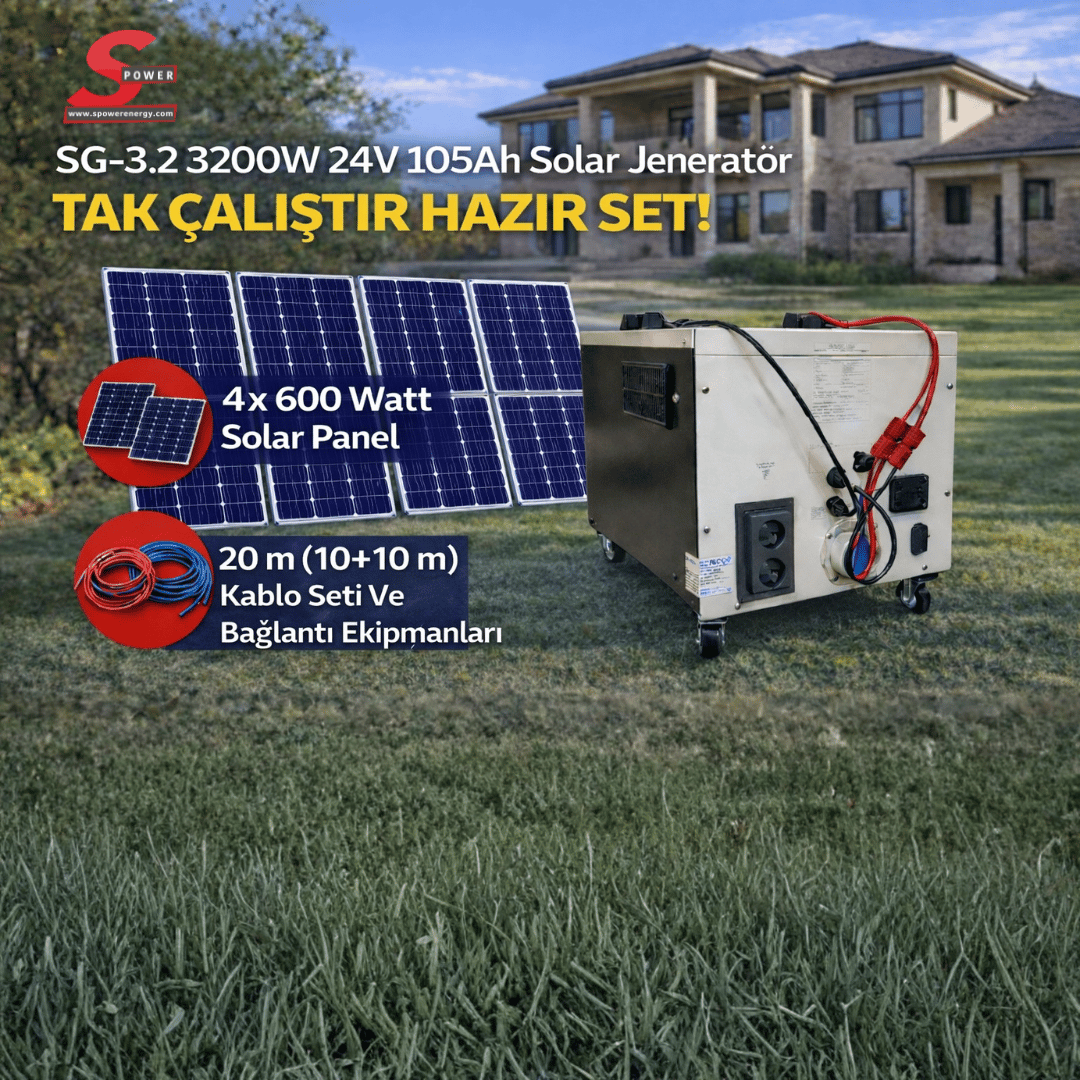 Sg 3.2 3200 watt 24v 105Ah Dört Panelli Solar Paket