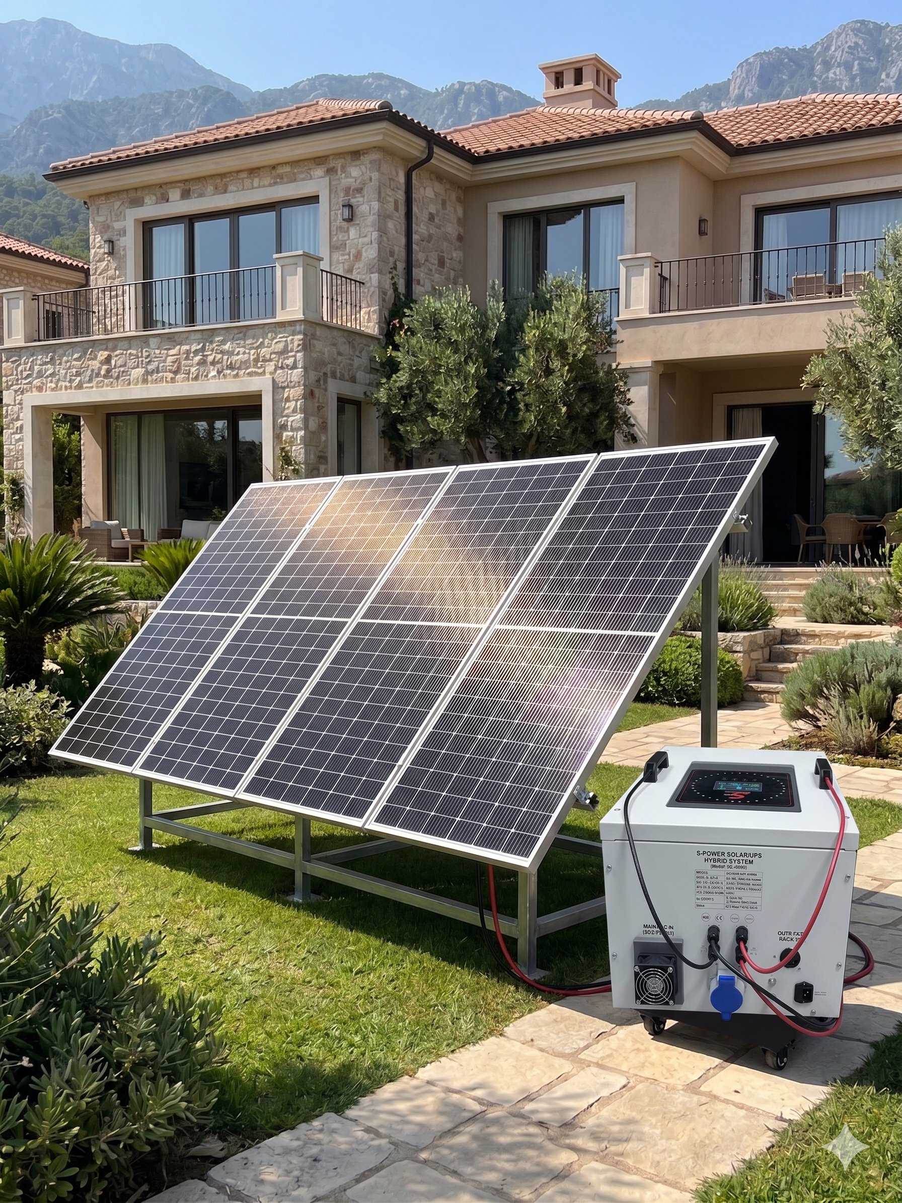 Sg8 8000 watt 48v 280Ah Dört Panelli Solar Paket