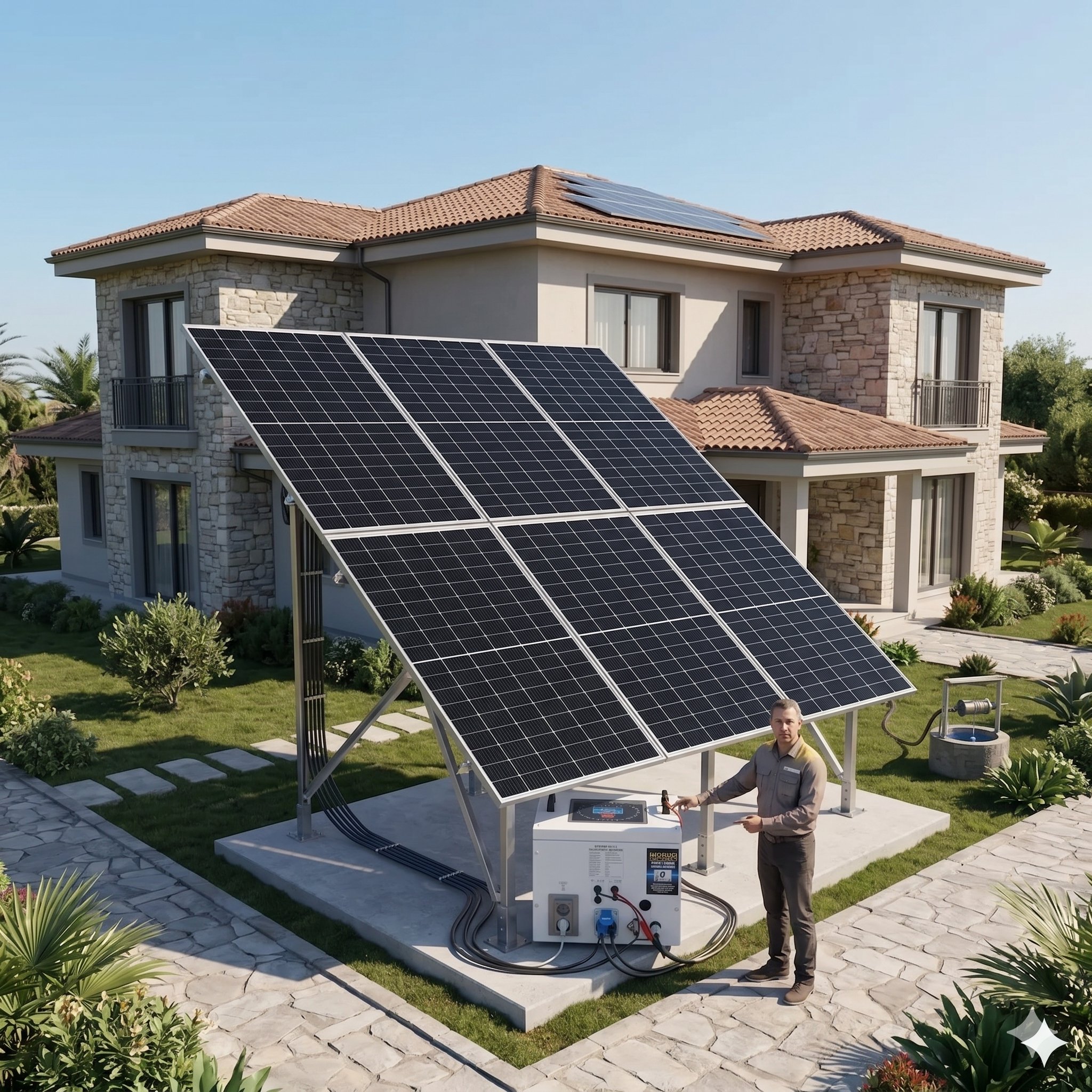 Sg8 8000 watt 48v 105Ah Altı Panelli Solar Paket