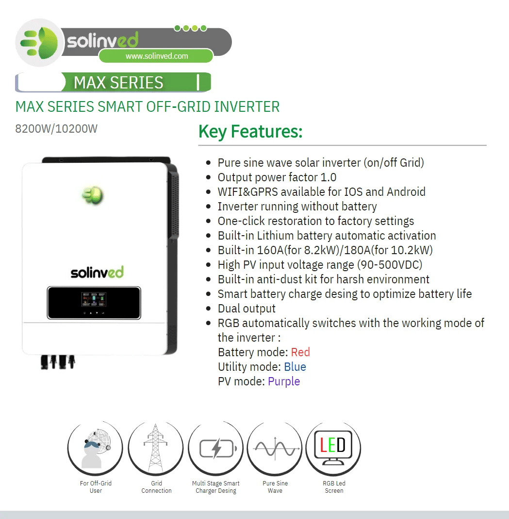 Solinved MAX-10.2kw MPPT Akıllı Inverter