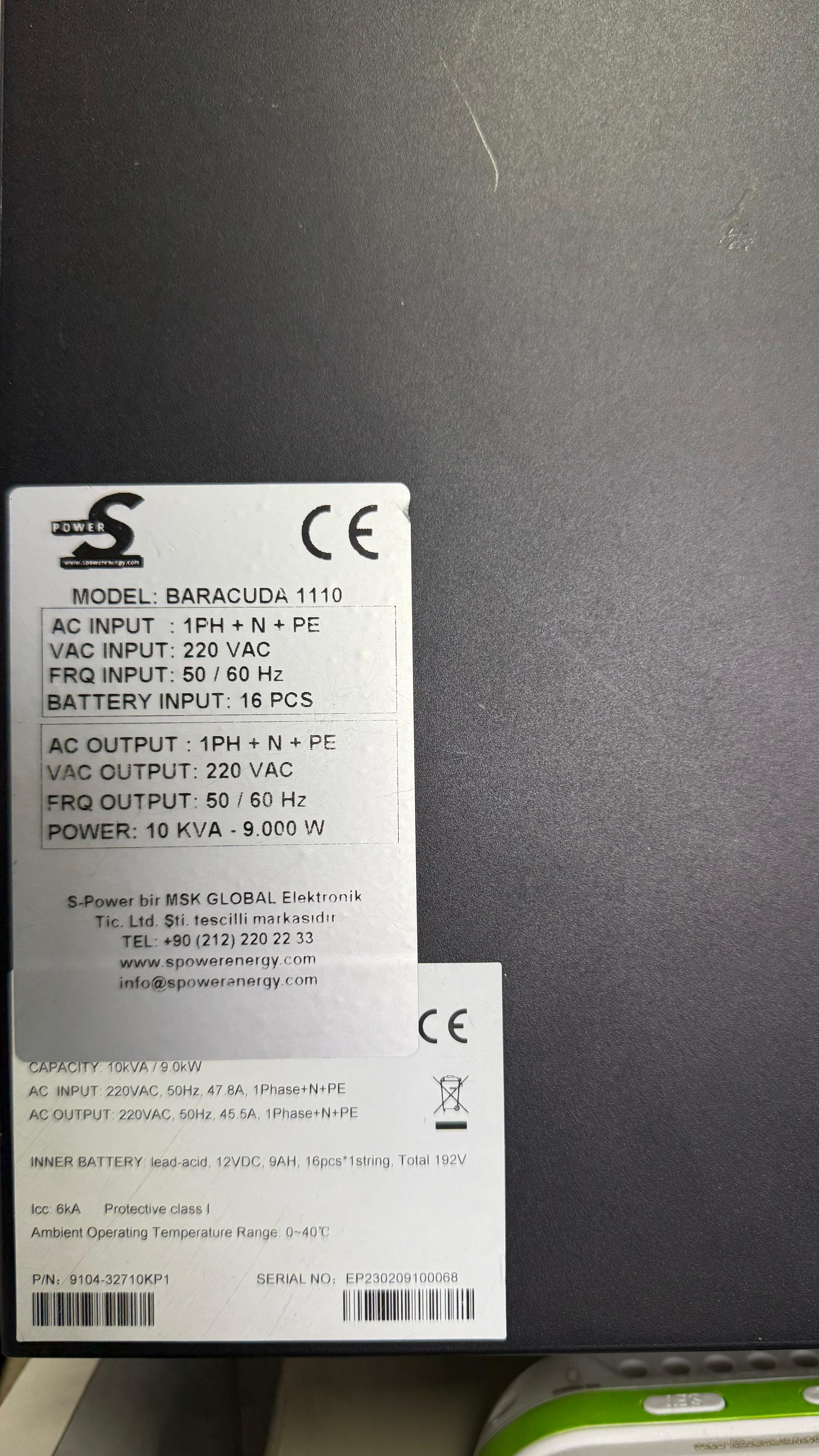 Spower 10 Kva Online UPS Baracuda.1110