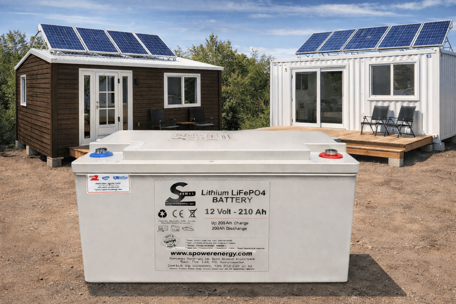 Spower 12V 210AH (12.8V) Lityum Lifepo4 Bluetooth Marin Kasa Bağ Evi ve Tiny House Aküsü