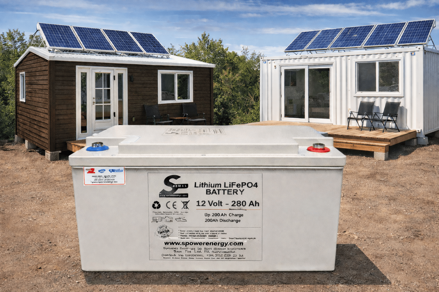 Spower 12V 280AH Lityum Lifepo4 Bluetooth Marin Kasa Bağ Evi ve Tiny House Aküsü
