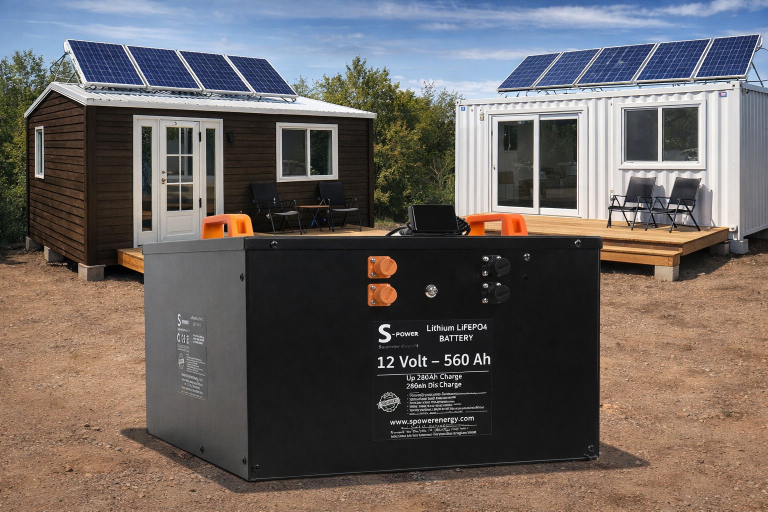 Spower 12V 560AH Lityum Lifepo4 Bluetooth Bağ Evi ve Tiny House Aküsü