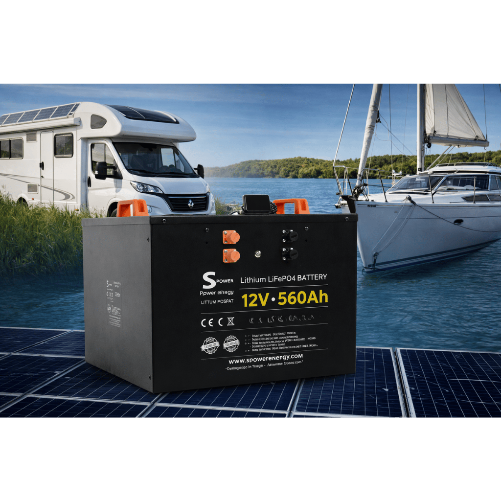 Spower 12V 560AH Lityum Lifepo4 Bluetooth Karavan,Tekne;Bağ Evi  Aküsü
