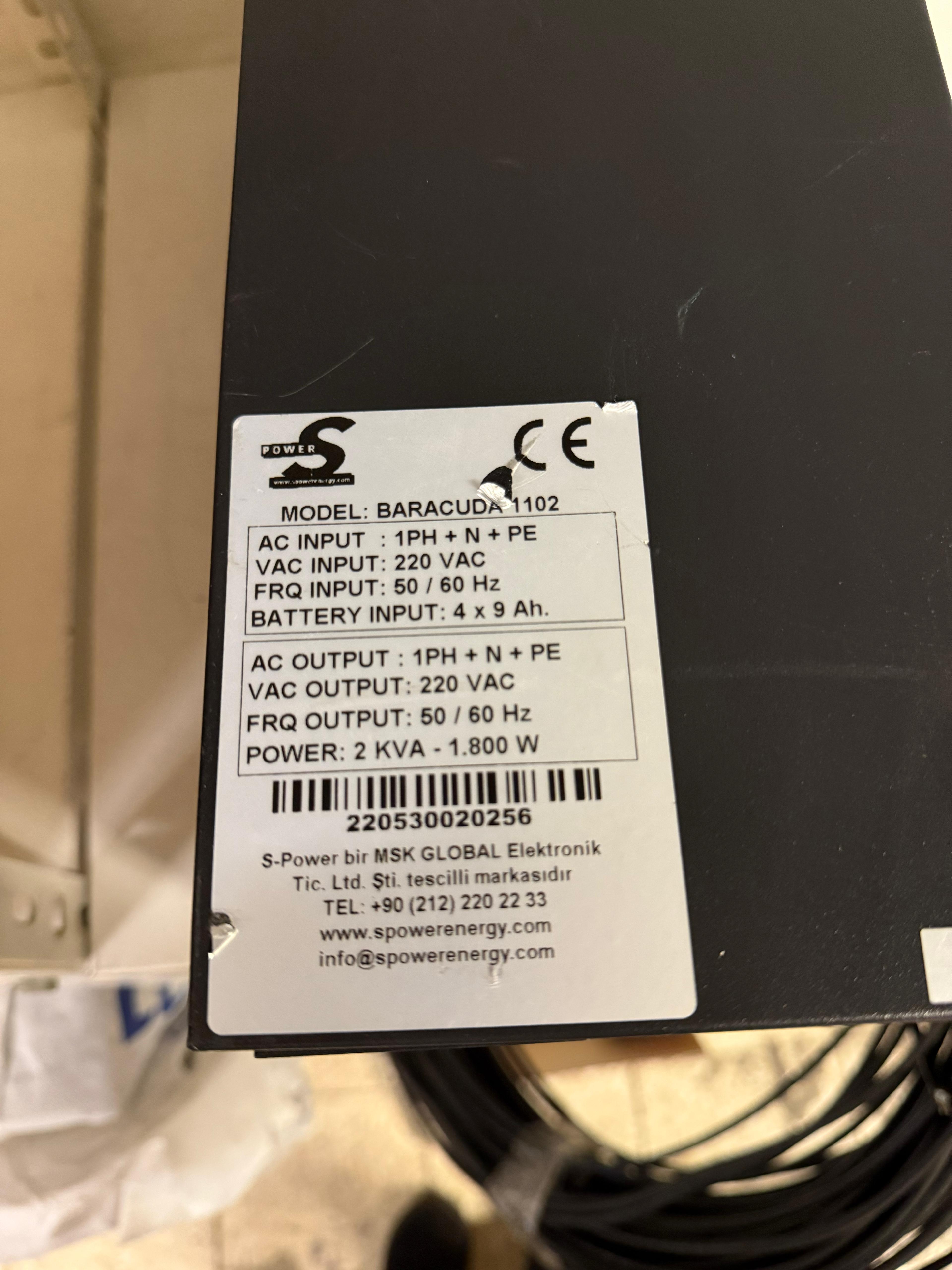 SPOWER 2 Kva Online UPS Baracuda.1102