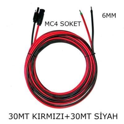 Spower 6mm Solar Kablo Mc4 Soketli Set 30+30 Metre