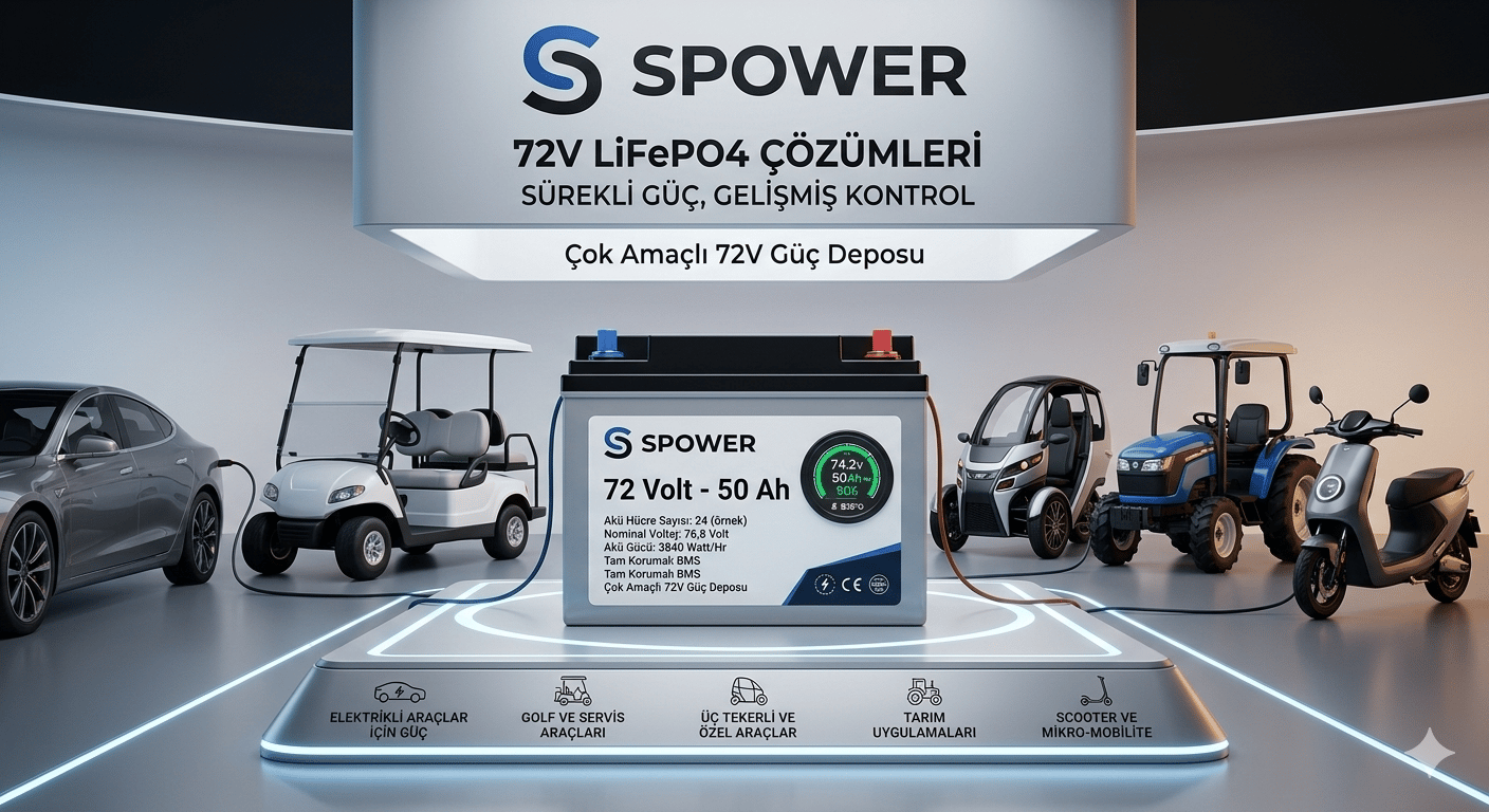 Spower 24V 105Ah Lityum LiFePo4 Karavan aküsü