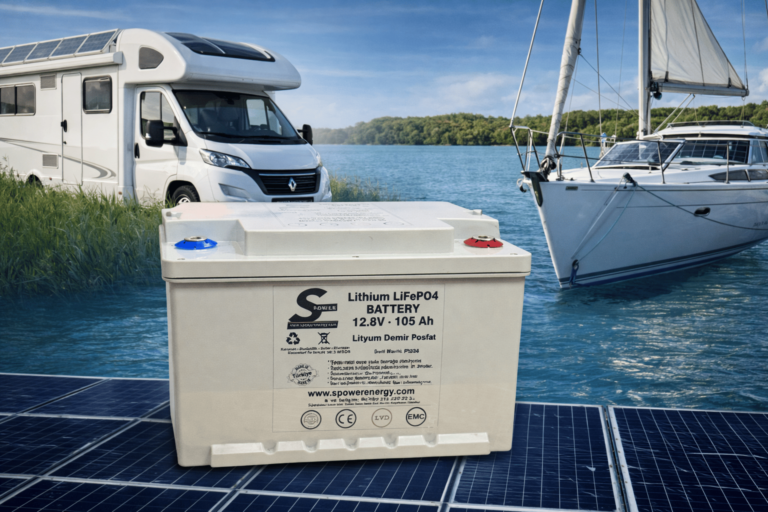 Spower Energy 12V 105AH Lifepo4 Akü Marin Kasa Karavan Aküsü