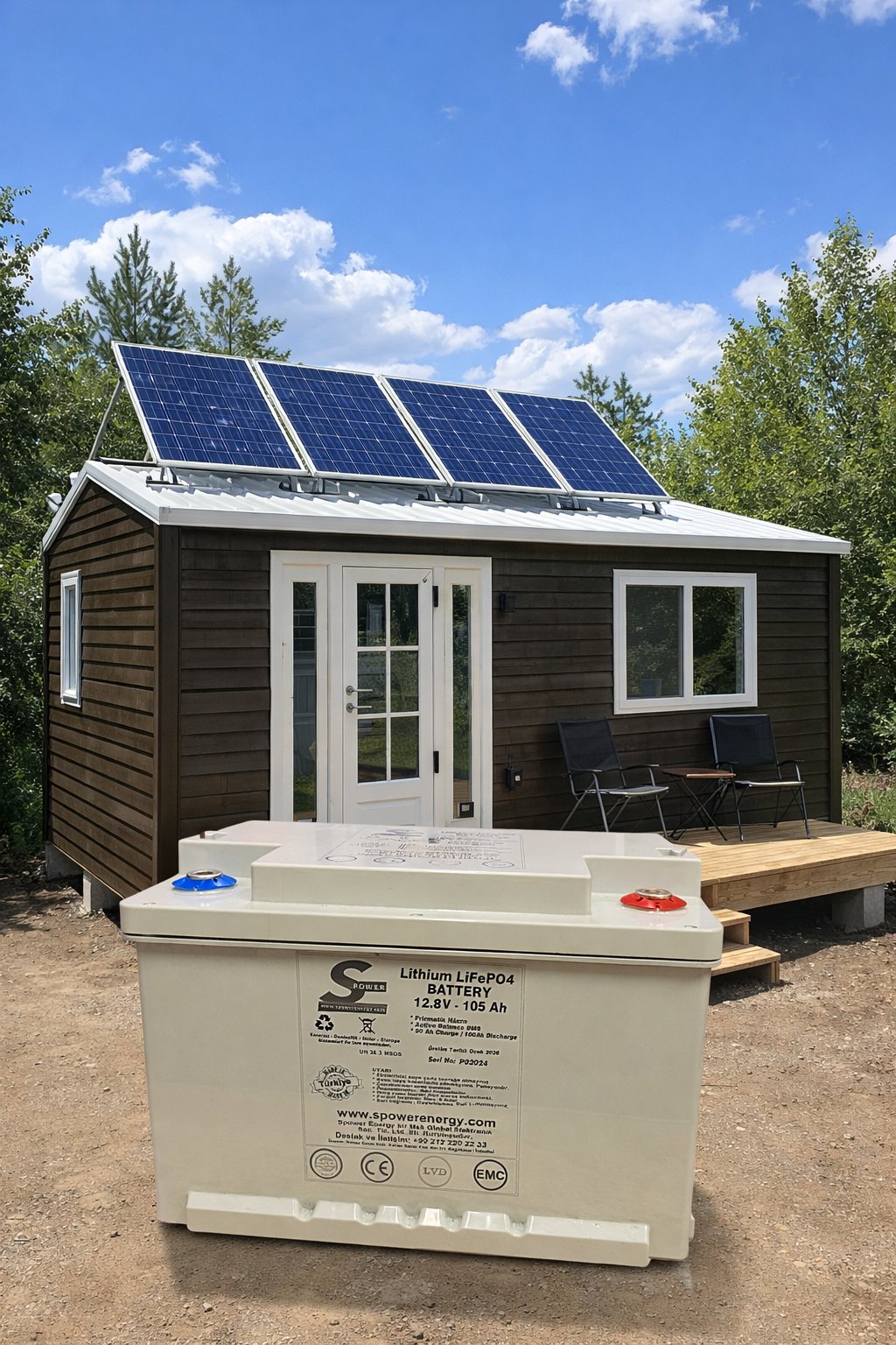 Spower Energy 12V 105AH Lifepo4 Akü Marin Kasa Bağ Evi ve Tiny House Aküsü