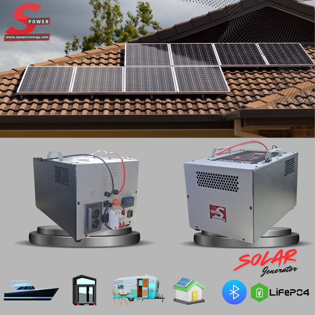 Spower Energy Solar Hibrit Jeneratör Sg-1.6 280AH (1600 Watt)