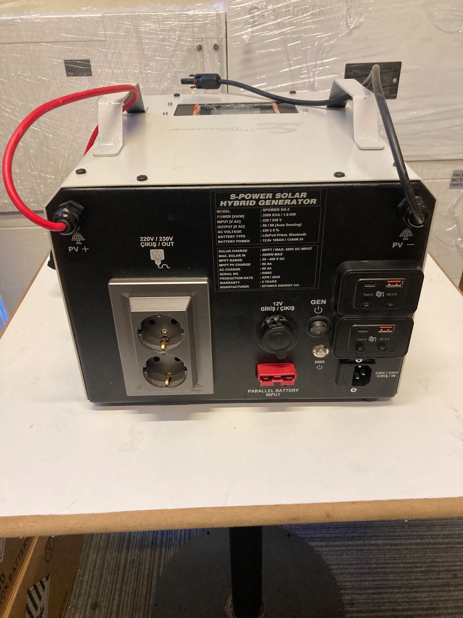 Spower SG-2 1.6KW Solar Hibrit Jeneratör 105AH Akülü