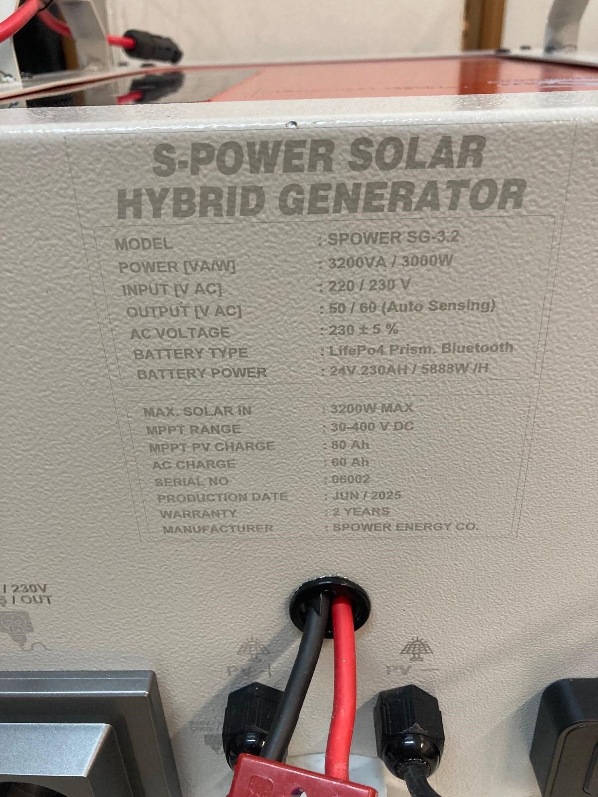 Spower SG-3.2 230AH Solar Hibrit Jeneratör (Outlet)