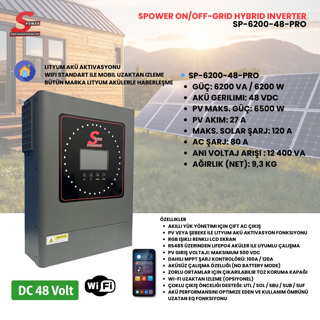 Spower SP-6200 PRO MPPT Off-Grid İnverter