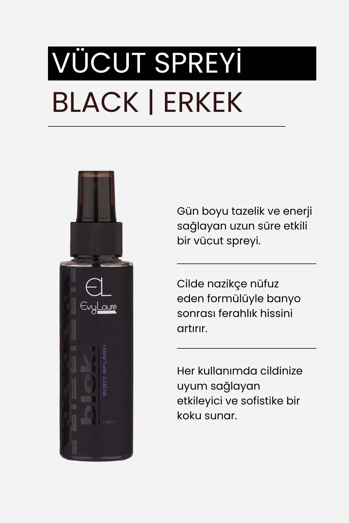 EvyLaure BLCK. Erkek Koleksiyonu | Erkekler İçin Özel Bakım ve Parfüm Seti