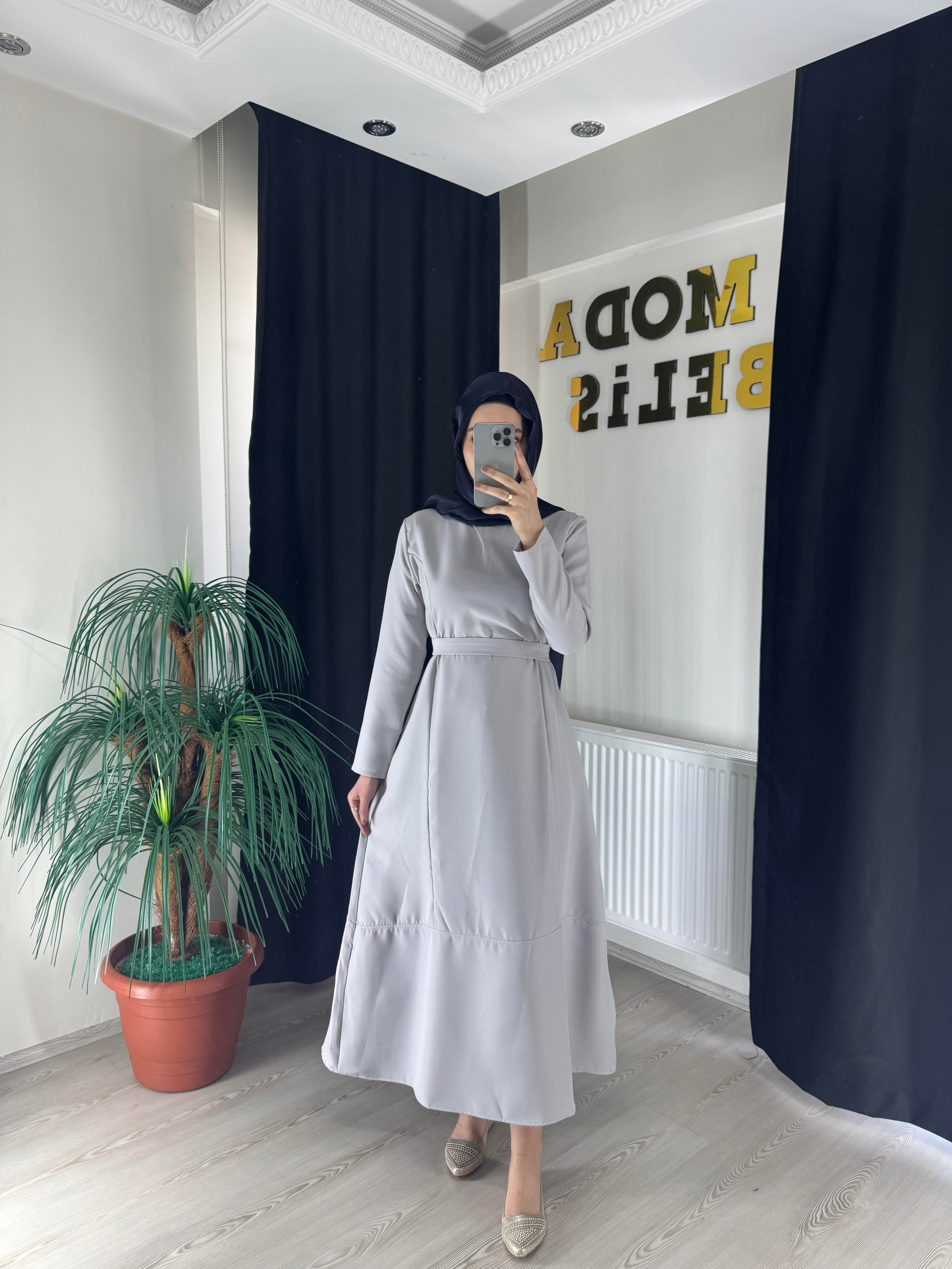 Ayda Elbise Soft Gri