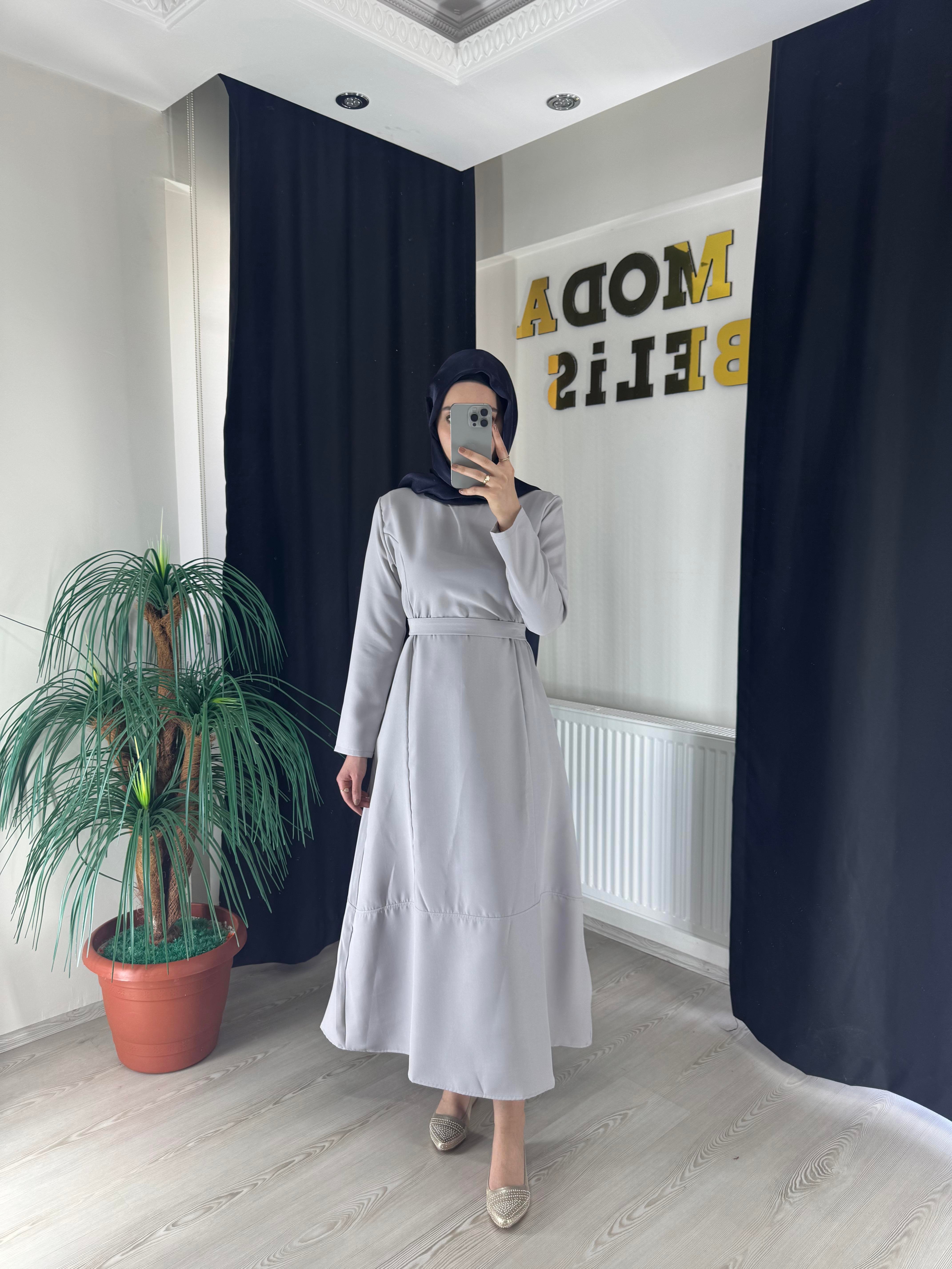 Ayda Elbise Soft Gri