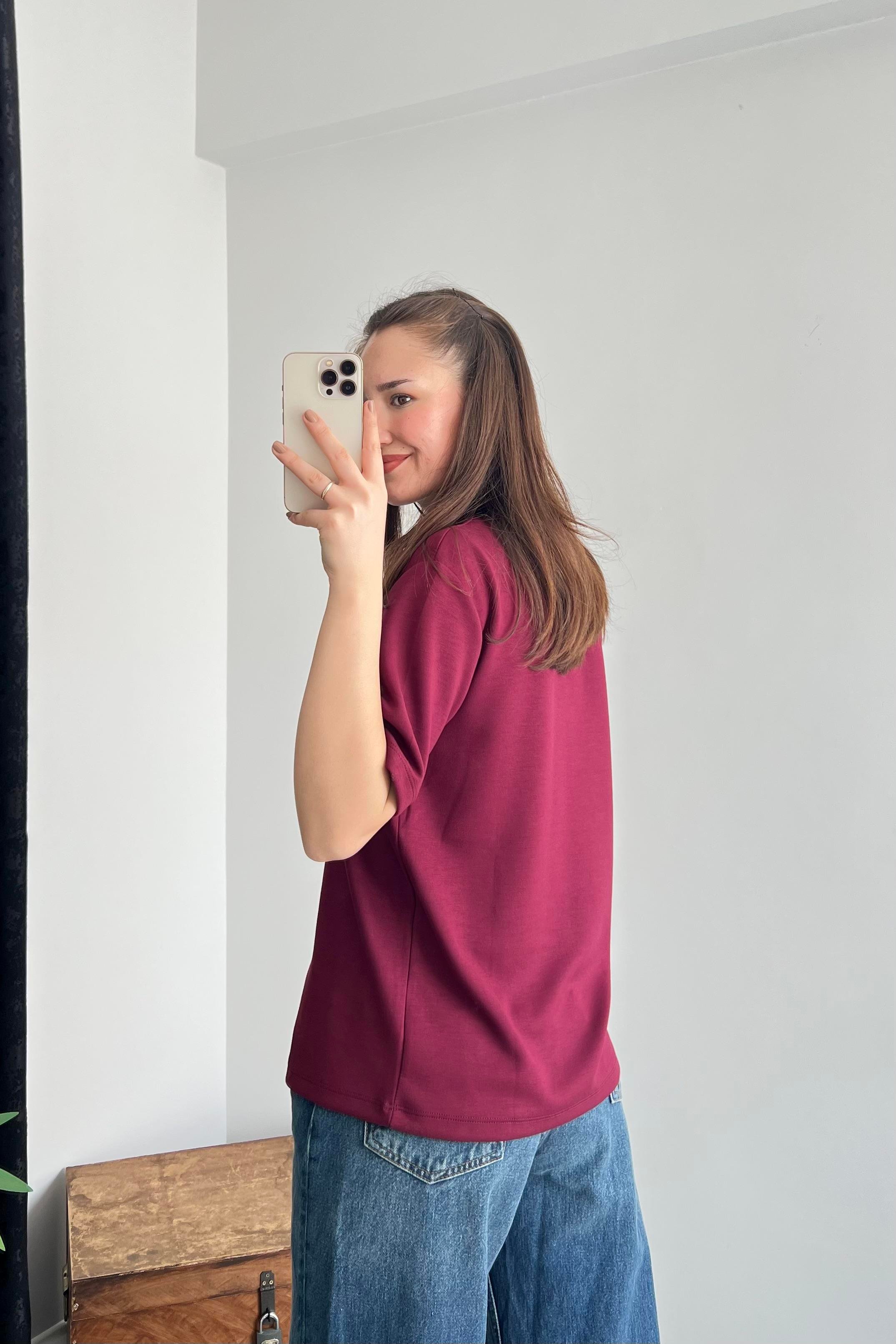 Bordo Oversize Modal T-shirt