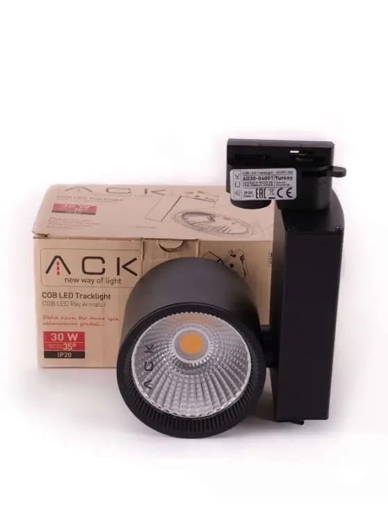 ACK AD30-04001 30W Led Monofaze Ray Armatürü Beyaz COB 3000K Günışığı