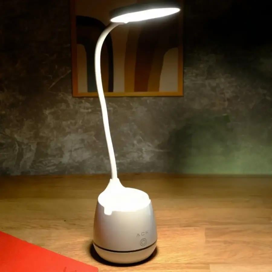 ACK AF11-10014 Led Masa Lambası Şarjlı Dimli Dokunmatik Beyaz Kasa
