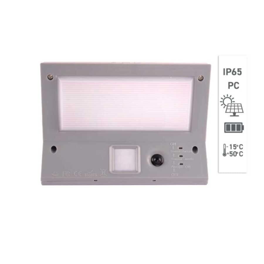 ACK AG60-07851 Solar Duvar Apliği Hareket Sensörlü Dimli IP65 3000K Günışığı