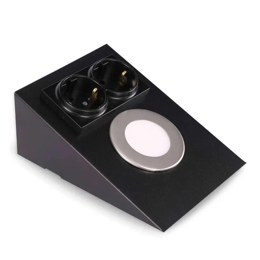 ACK AH11-00201 2,5W Ledli Prizli Tezgah Altı Armatür 3000K Günışığı Siyah Kasa
