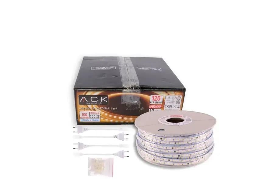 ACK AS01-01503 10W/mt 220V 120 Ledli Şerit Led 6500K Beyaz Işık IP65