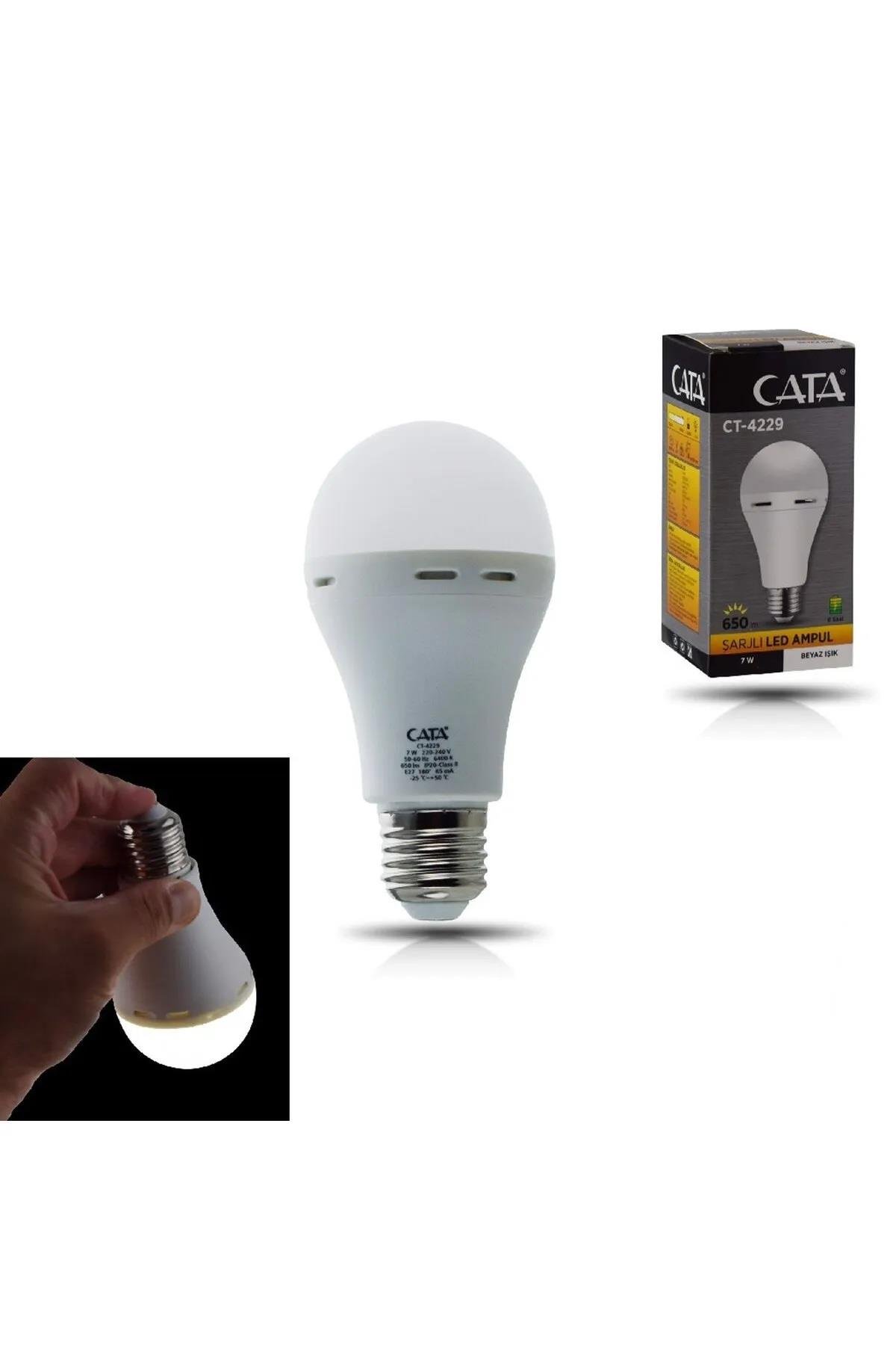 Cata CT-4229 9w Şarjlı Led Ampul Beyaz Işık