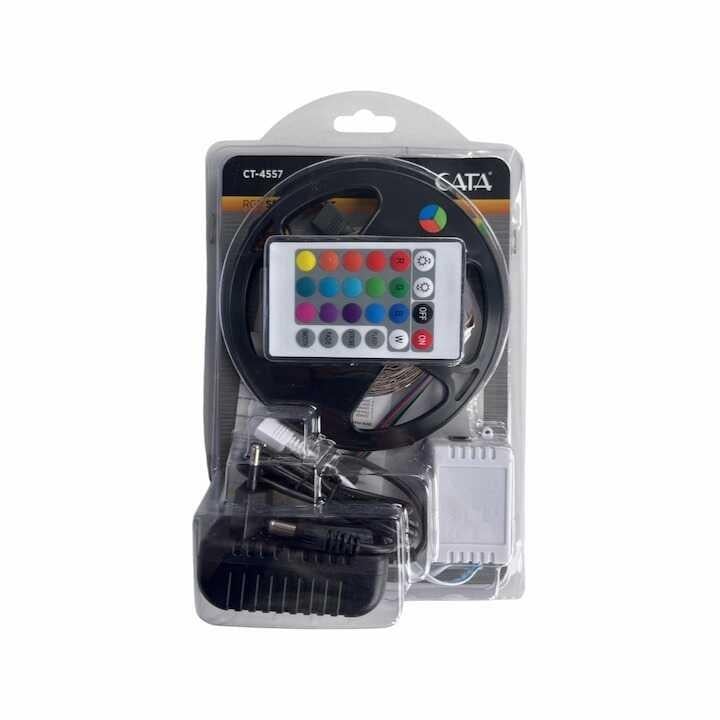 Cata CT-4557 Rgb Şerit Led Seti 5mt RGB Led 96 Renk+Trafo+RGB Kumanda
