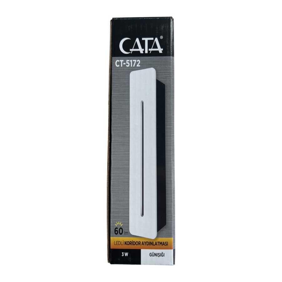 Cata CT-5172 3W Ledli Koridor Armatürü Beyaz Kasa Günışığı